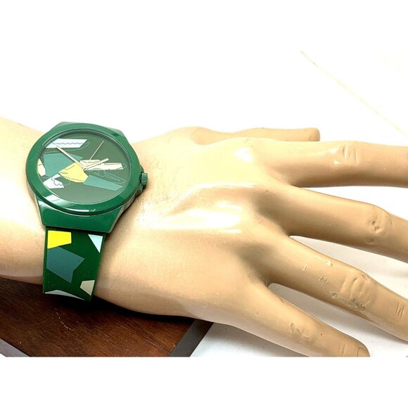 Lacoste Men's Watch 2011186 Quartz Neocroc Green Dial Rubber Band 42mm - Picture 4 of 13
